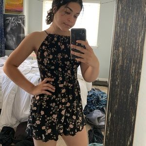 halter floral romper